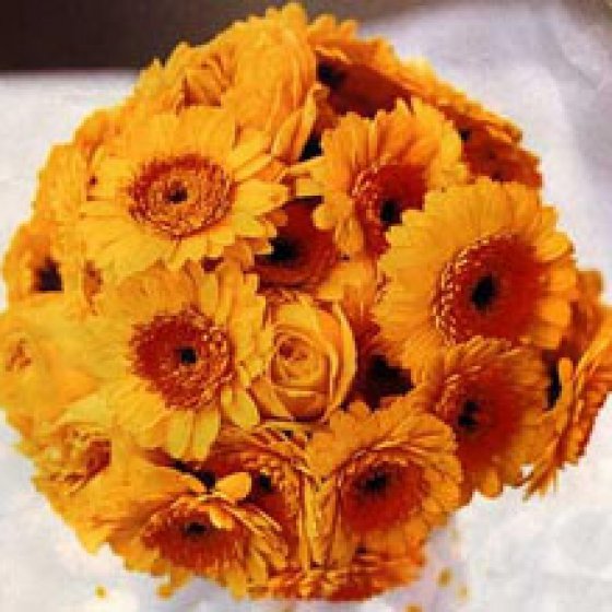 bouquet a palla arancione