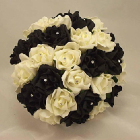 bouquet a palla tema matrimonio in nero